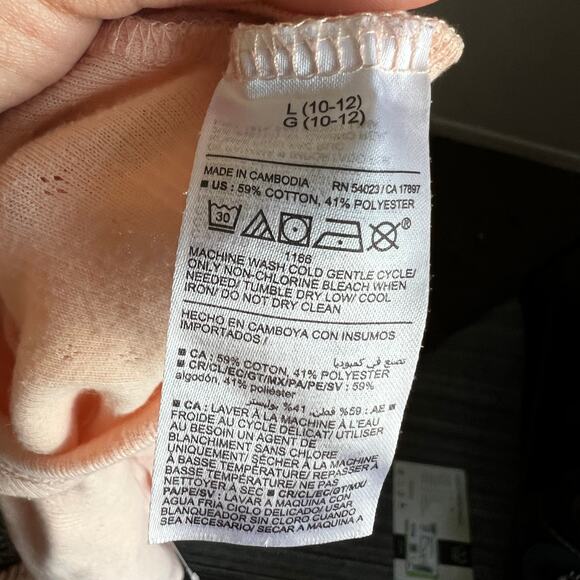 Peach Ribbed Baby Tee Crop Top Cottagecore Minimalist Soft Girl Small - Picture 4 of 7